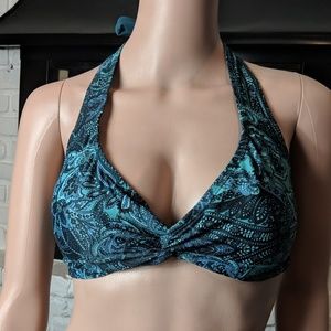 Teal paisley bikini top